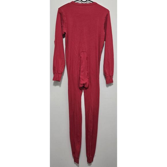 Vintage Indera One Piece Men's XL Red Button Butt Flap Longjohns 100% Cotton - Picture 10 of 11